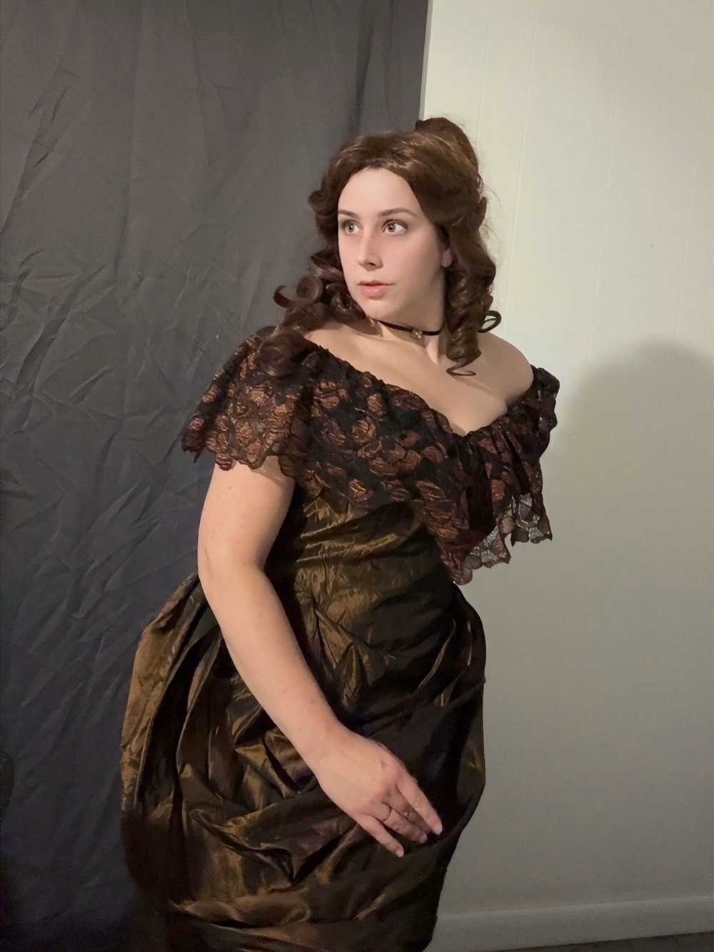 Victorian bustle midi dress